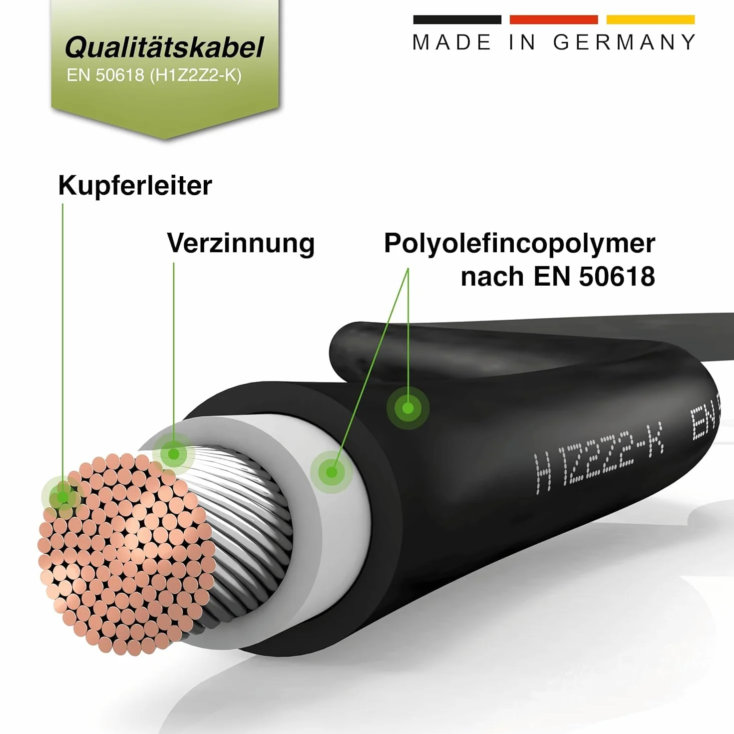 SOLARTRONICS Przedłużacz 4 mm² z wtyczką solarną 2 x 2 m – kabel PV H1Z2Z2-K obustronnie czerwony/czarny – kabel fotowoltaiczny z wtyczką – kabel solarny do instalacji solarnej PV – Made in Germany (2