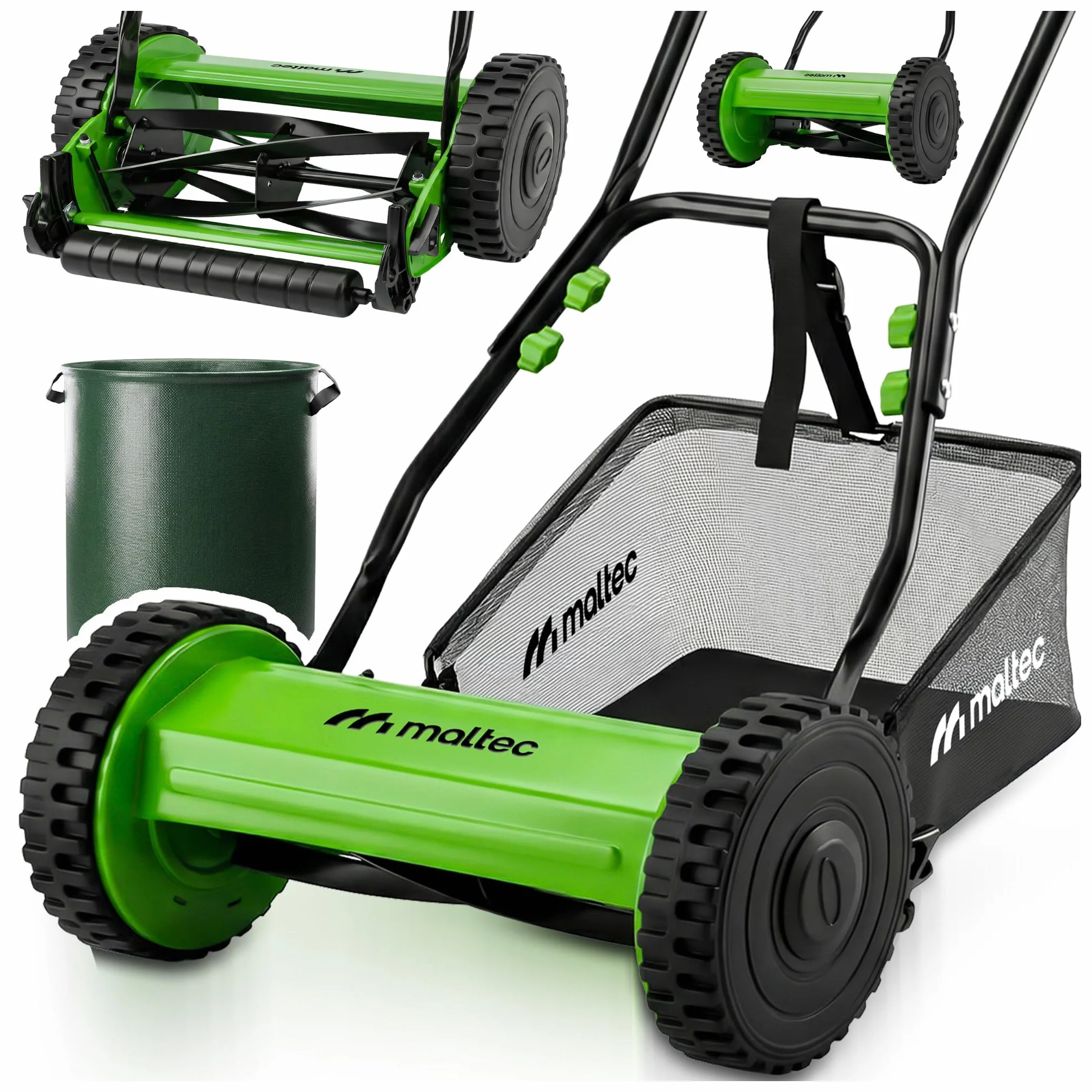 Ręczna kosiarka z obrotowym lub bębnowym nożem Masterblade300 Ręczna kosiarka z obrotowym wrzecionem z 22L koszem Szerokość kosza 30 cm