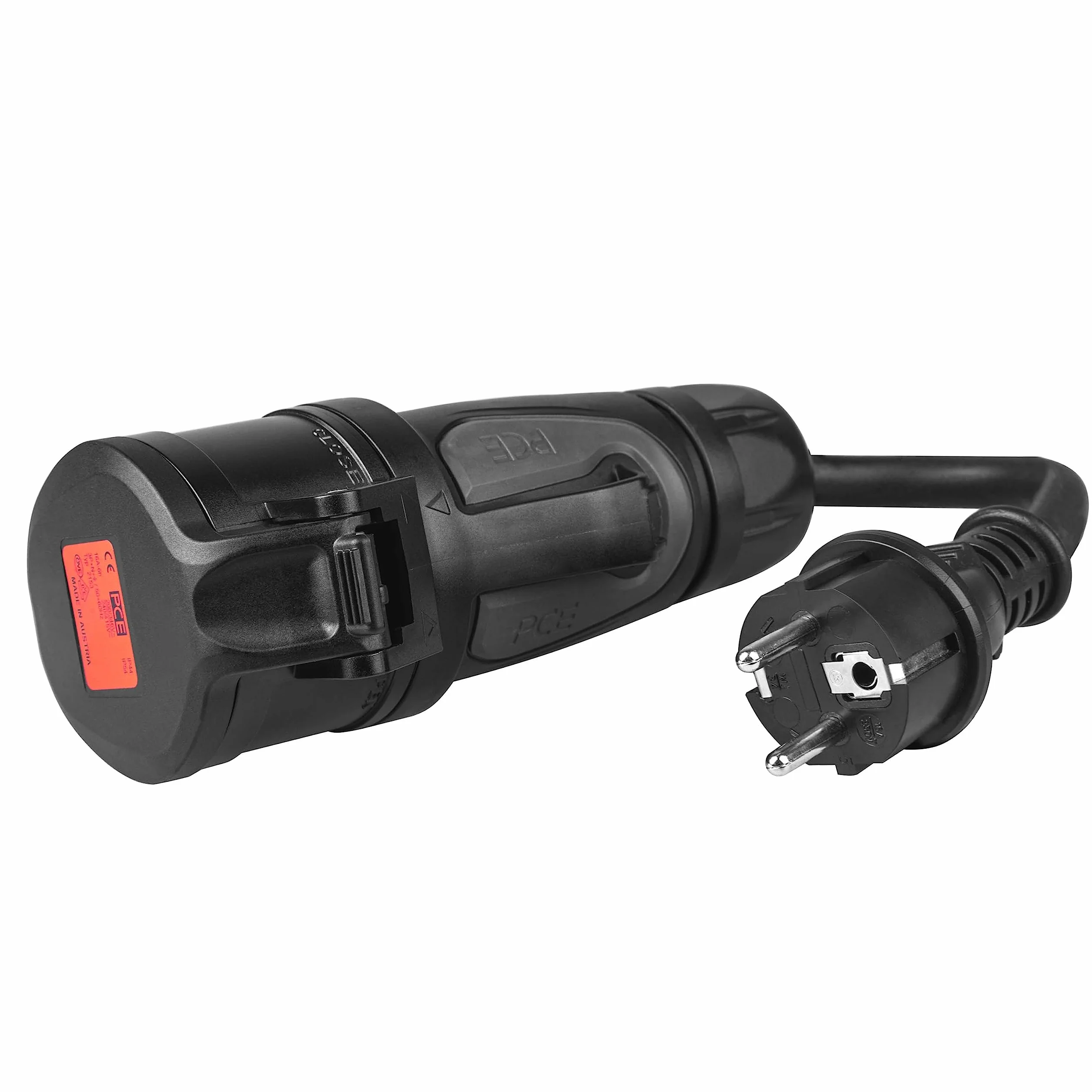 Green Cell CEE adapter 16A 5P 400V na gniazdo Schuko 230V, długość 40 cm, stopień ochrony IP44, kabel 3x2,5 mm2, maksymalna moc 3,7 kW, dla ładowarek EV i narzędzi warsztatowych, czarny