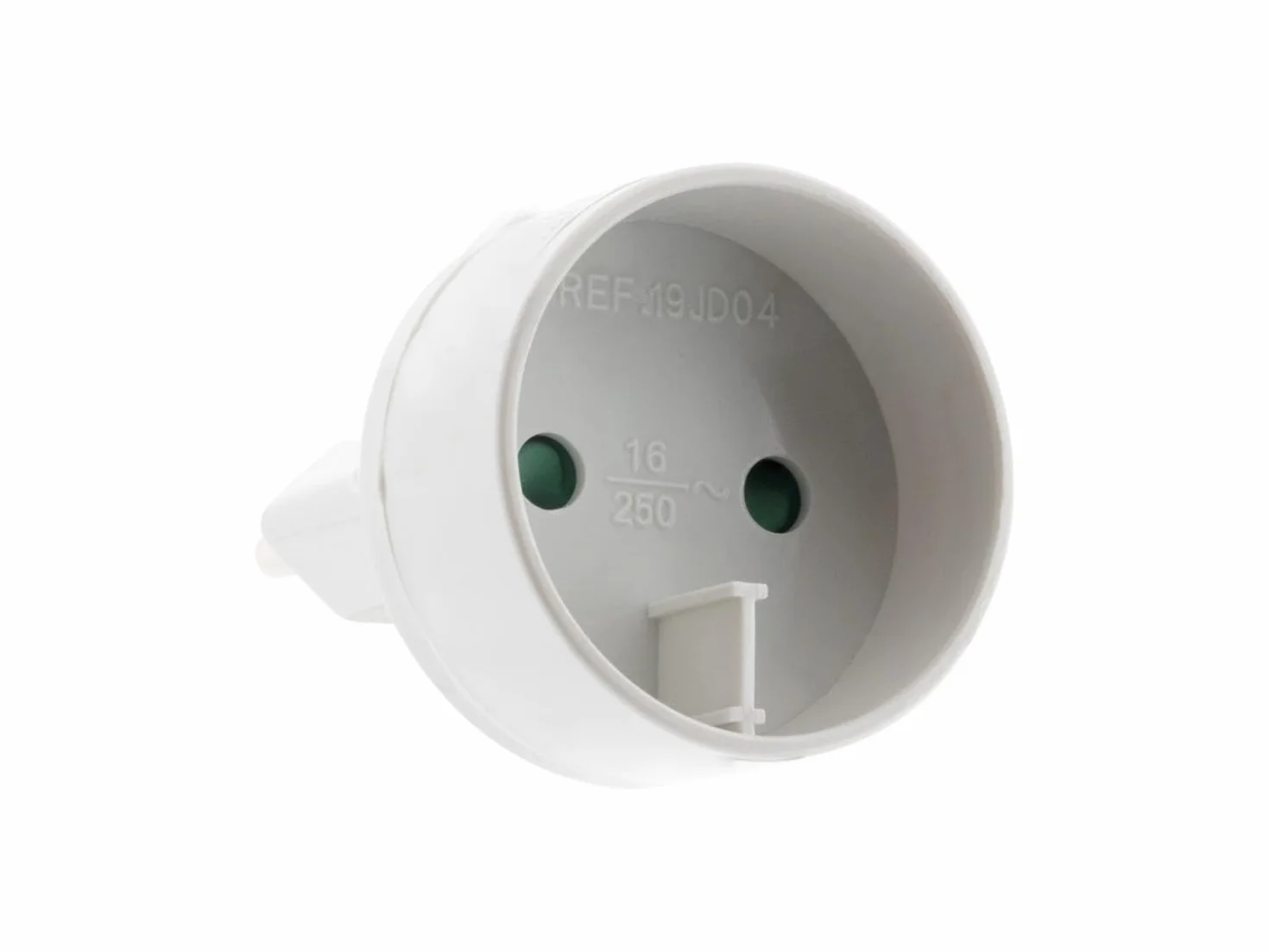 Zenitech - Adapter Sieciowy Typu C (Wtyk Męski 6 A) na Gniazdo żeńskie 16 A z Uziemieniem - Transformator Elektryczny - moc 1320 W - Solidna Okrągła Obudowa - Biały